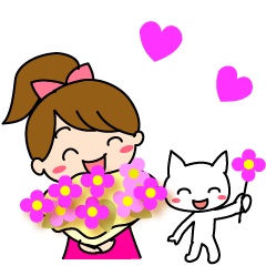 動く♪ねこ大好き彼女