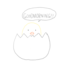 ヒヨコのかわいいスタンプ