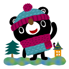 絵本みたいな*冬のちびくまスタンプ