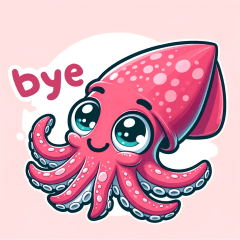 イカの感情豊かな日常スタンプ