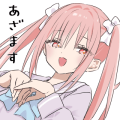 ピンク髪の女の子(セーラー服)