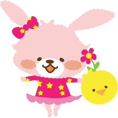 ふわふわうさぎとくまスタンプ