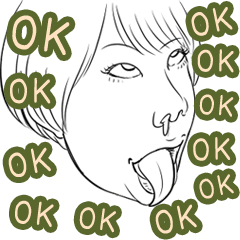 変顔スタンプ女性編vol.2 OK!