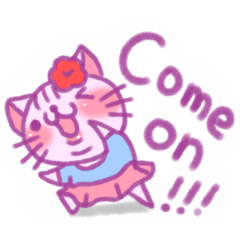 英語のくれよん猫ちゃんスタンプ