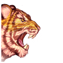 虎が勢いよく叫ぶスタンプ