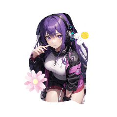 ヘッドホンちゃん(Aiイラスト)