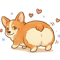 ぷりぷり！わんこのお尻スタンプ