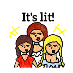 オシャレな女の子の英語スタンプ！