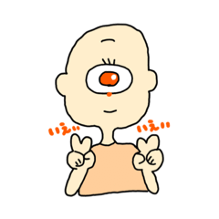 ひとつメツコのポップなスタンプ