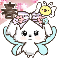 愛犬ワンコdeちょうちょ♡春バージョン