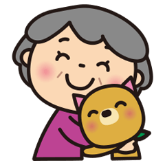 ばぁばとわんこ❤︎お友達と井戸端スタンプ