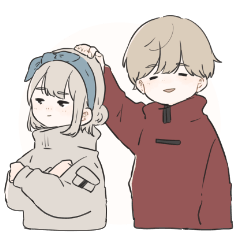 男の子と女の子のほんわかスタンプ