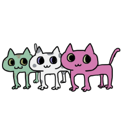 四足歩行と二足歩行のねこちゃん