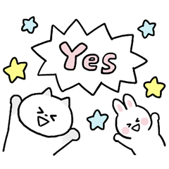 ネコうさの楽しいスタンプ