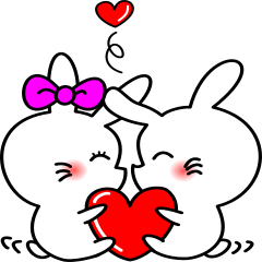 いつも笑顔の仲良しうさぎのスタンプ♪