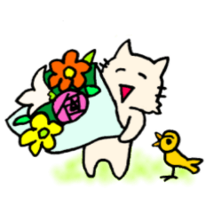 スマイル猫、大き目の文字簡単返事