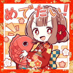 飛び出す♪小鬼の少女【お正月・冬】