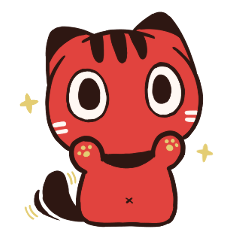 赤べこ猫LINEスタンプ