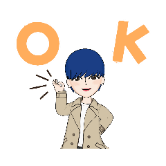 青髪ショートヘアの女の子