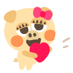 ハートいっぱい ぶたさんスタンプ