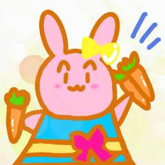 うさピーの日常　家族に送るスタンプ