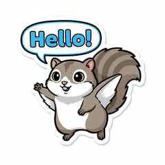 可愛いモモンガのスタンプ（英語)