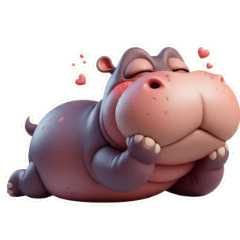 可愛いカバがあなたを応援