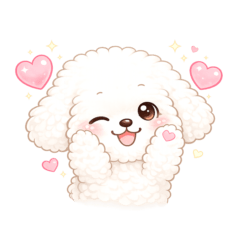 Fluffy Bichon Chan 20 Healing Stickers