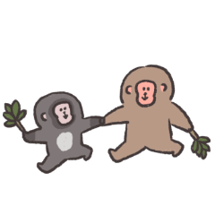 Adorable snow monkey