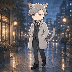 スーツねこ獣人の会話敬語