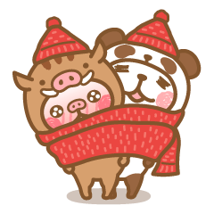いのししとパンダになってみた冬クリスマス