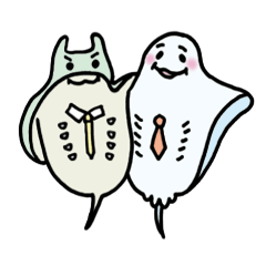 エイ業君とビジネスマンタ。