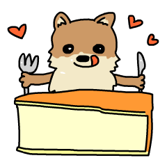 チーズとポメラニアンのスタンプ