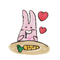 マシュマロうさぎの完全手描きスタンプ