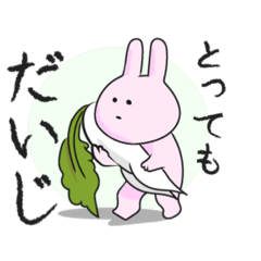 卑猥な大根を愛でるうさぎ。
