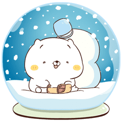 ねこなともだち 写真に貼れる冬スタンプ