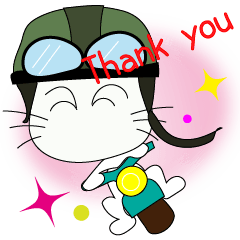 二ャンコの日常語省スペーススタンプです。