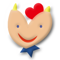 ふしぎかわいいハート顔のスタンプ