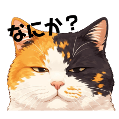 色んな三毛猫のスタンプ40種類