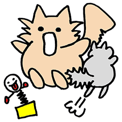 ちびデブ子ねことふわふわねこ