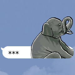  吹き出しの上の野生動物カスタム３文字