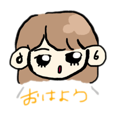 茶髪ガール スタンプ