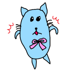 小１が描いた猫っぽい生き物スタンプ