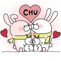 CHUして幸せラブラブカップルうさぎ3【冬】