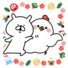 にわとり＆ゆるうさぎの年末年始