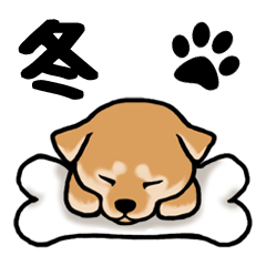 かわいい犬たちの冬用スタンプ