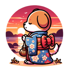 春の活動をしている可愛いメス犬