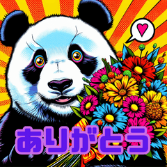 アメコミ風パンダのPくん
