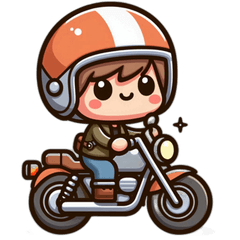 かわいいバイカーカートゥーンスタンプで楽