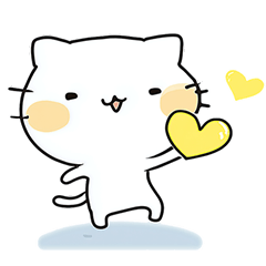 ゆるかわ白猫の毎日使える日常スタンプ